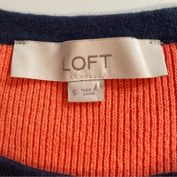 Loft Pink Orange Colorblock Sweater Tank Cotton Y2K Size Small - Picture 5 of 11